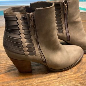 Gray ankle booties